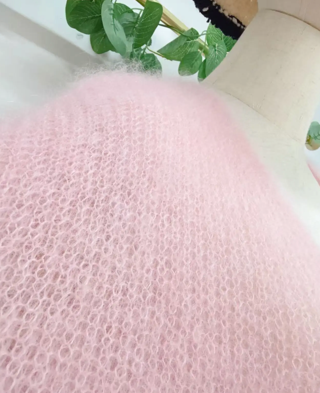 Gilet sans manche avec boutons en kid mohair