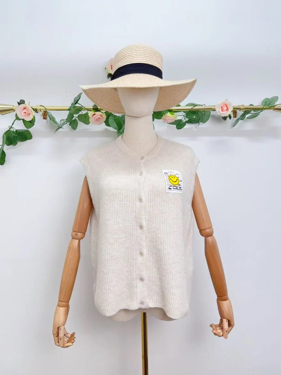 Gilet sans manche avec boutons et patch Emile