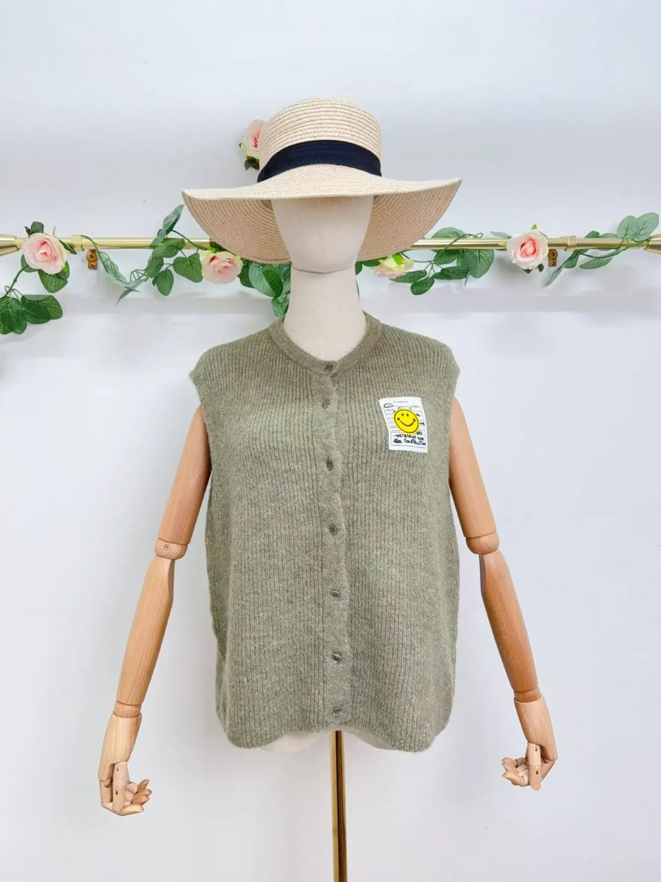 Gilet sans manche avec boutons et patch Emile