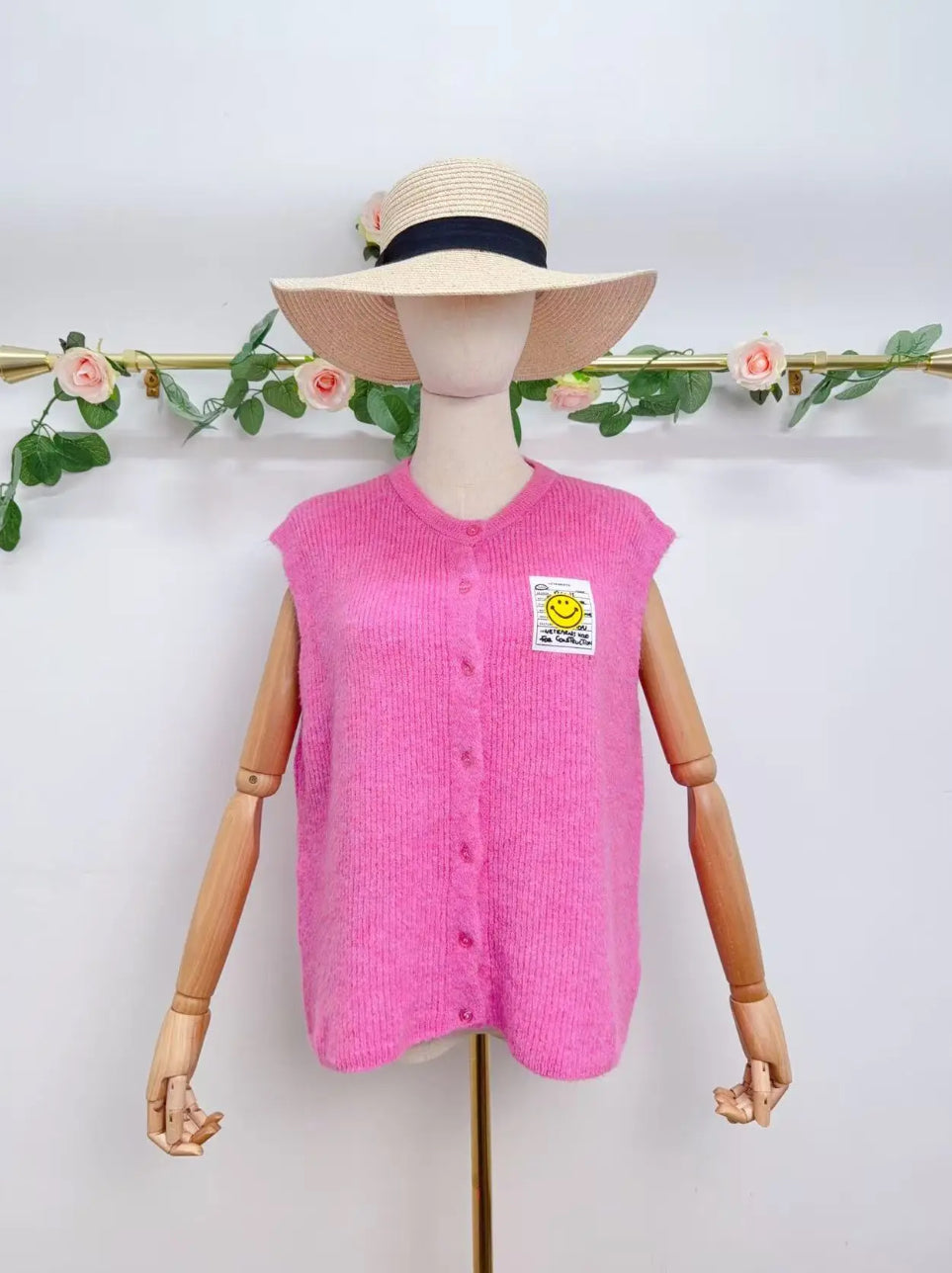 Gilet sans manche avec boutons et patch Emile
