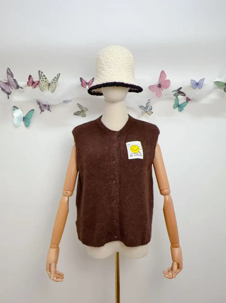 Gilet sans manche avec boutons et patch Emile