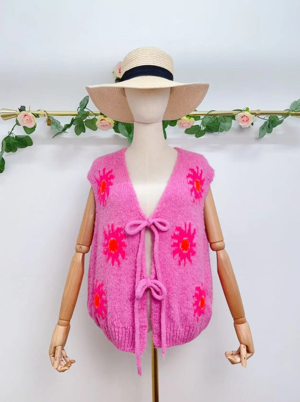 Gilet sans manche avec noeud et motif soleil
