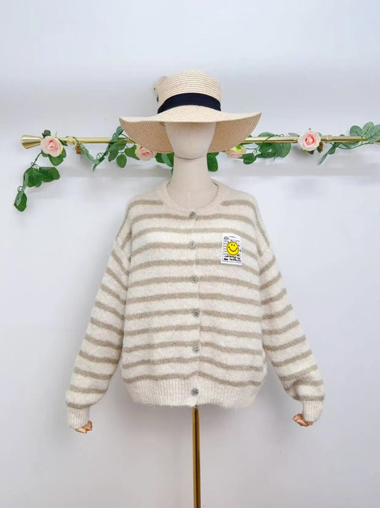 Gilet boutonné en maille à manches longues