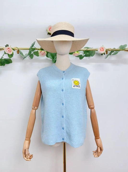 Gilet sans manche avec boutons et patch Emile